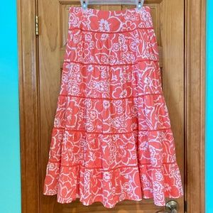 Women’s Jones New York long coral size 8 A-line skirt